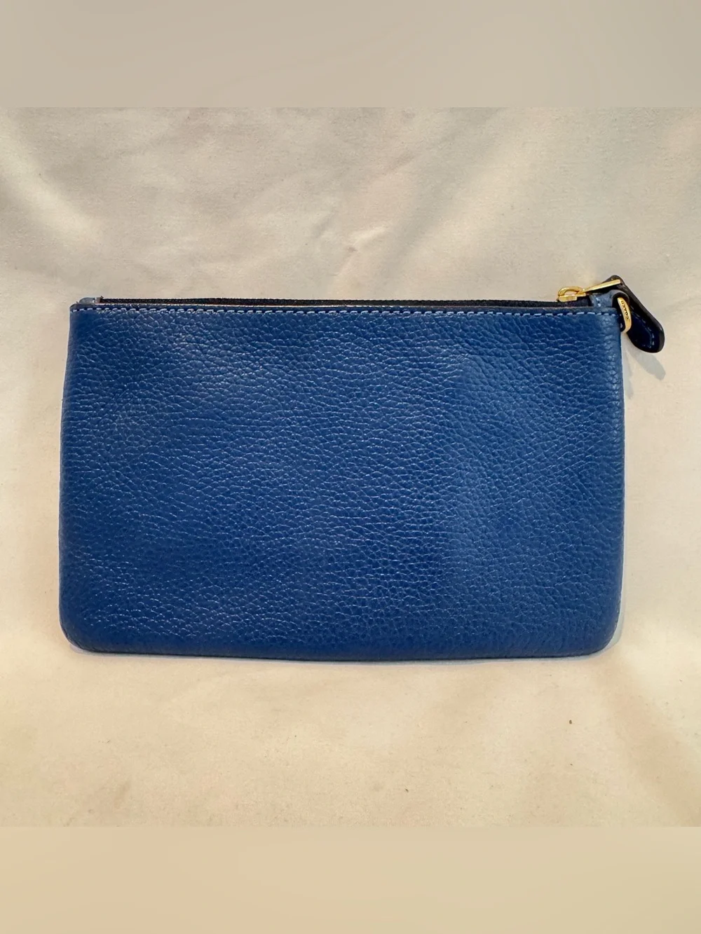 Coach Cobalt Blue Pebbled Leather Wristlet Pouch Wallet - Missing Wrist Strap